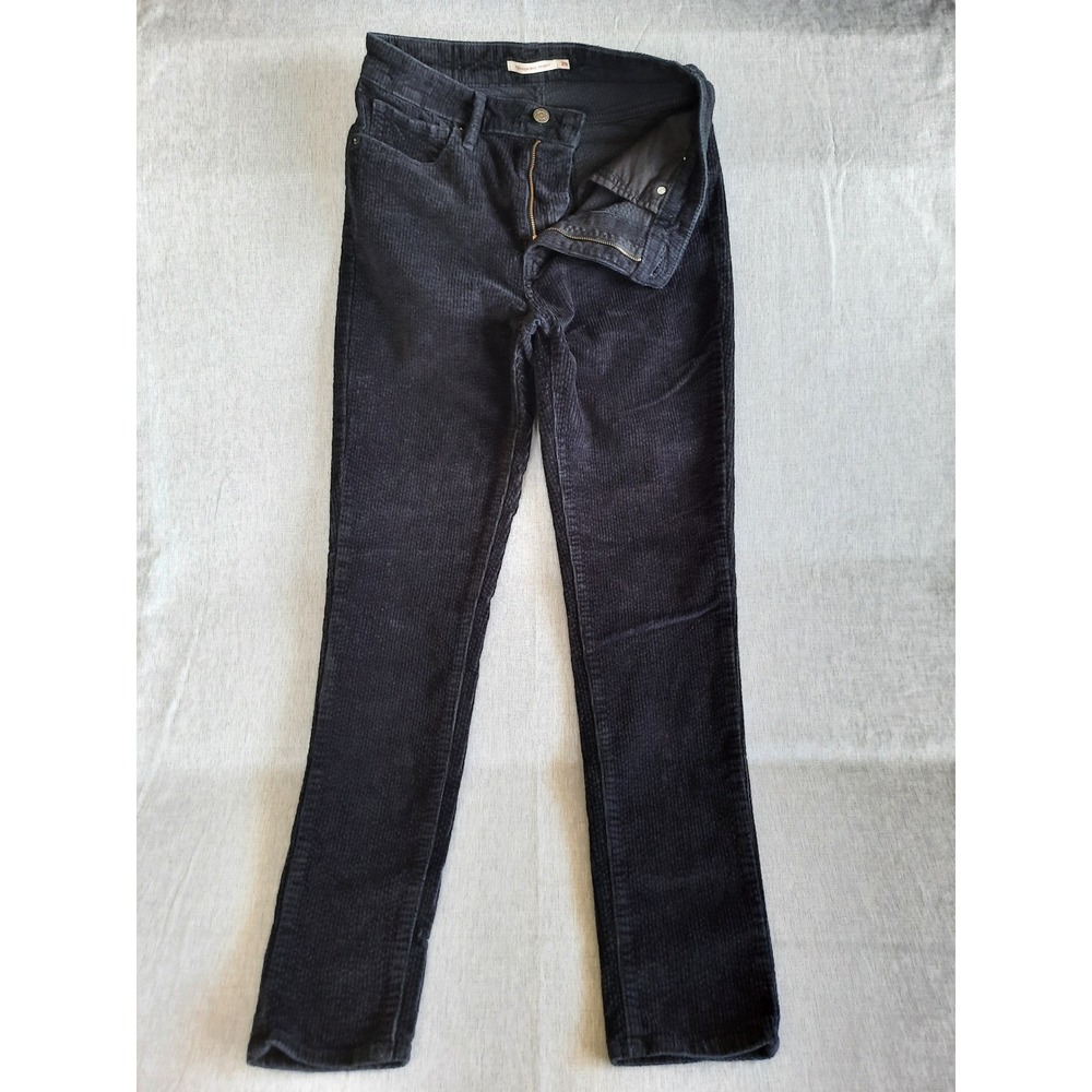 Levi's 721 Women 29X30 High Rise Skinny‎ Corduroy Jeans Stretch Black 5 Pockets